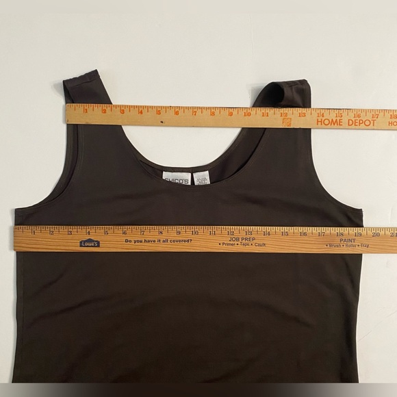 Chico's Vintage 80s Dark Brown Layer Tank Tip - Chico's Size 2 - L( 12) - Picture 6 of 8